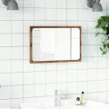 Miroir de salle de bain avec lumière LED chêne artisanal