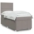cadre de lit avec matelas Taupe 100x200 cm Tissu