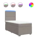 cadre de lit avec matelas Taupe 100x200 cm Tissu