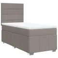 cadre de lit avec matelas Taupe 100x200 cm Tissu