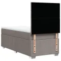 cadre de lit avec matelas Taupe 100x200 cm Tissu
