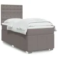 cadre de lit avec matelas Taupe 100x200 cm Tissu