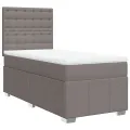 cadre de lit avec matelas Taupe 100x200 cm Tissu