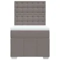 cadre de lit avec matelas Taupe 100x200 cm Tissu