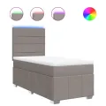 cadre de lit avec matelas Taupe 100x200 cm Tissu