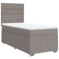 cadre de lit avec matelas Taupe 100x200 cm Tissu