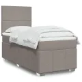 cadre de lit avec matelas Taupe 100x200 cm Tissu