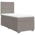 cadre de lit avec matelas Taupe 100x200 cm Tissu