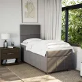 cadre de lit avec matelas Taupe 100x200 cm Tissu