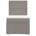 cadre de lit avec matelas Taupe 100x200 cm Tissu