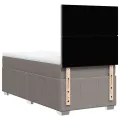 cadre de lit avec matelas Taupe 100x200 cm Tissu