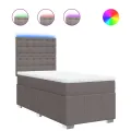 cadre de lit avec matelas Taupe 100x200 cm Tissu