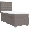 cadre de lit avec matelas Taupe 100x200 cm Tissu