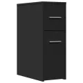 Armoire de salle de bain étroite avec roulettes noir