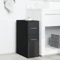 Armoire de salle de bain étroite avec roulettes noir