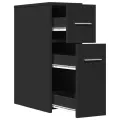Armoire de salle de bain étroite avec roulettes noir