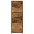 Armoire de salle de bain étroite avec roulettes vieux bois