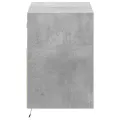 Meuble TV mural avec lumières LED gris béton 80x31x45 cm