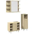 Ensemble de meubles de salle de bain 3 pcs chêne sonoma