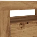 Meuble TV avec lumières LED chêne artisanal bois d'ingénierie