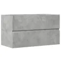 Armoire de salle de bain suspendue gris béton bois d'ingénierie