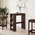 Table de bar avec étagères chêne marron bois d'ingénierie