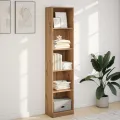 Bibliothèque chêne artisanal 40x24x176 cm bois d'ingénierie