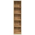 Bibliothèque chêne artisanal 40x24x176 cm bois d'ingénierie