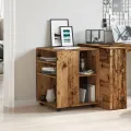 Armoire à roulettes vieux bois 60x53x72 cm bois d'ingénierie