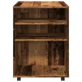 Armoire à roulettes vieux bois 60x53x72 cm bois d'ingénierie