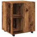 Armoire à roulettes vieux bois 60x53x72 cm bois d'ingénierie