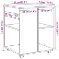 Armoire à roulettes vieux bois 60x53x72 cm bois d'ingénierie