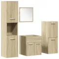 Ensemble de meubles de salle de bain 4 pcs chêne sonoma
