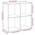 Étagère séparatrice de pièce sonoma gris 69,5x29x69,5 cm