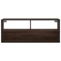 Meuble TV chêne marron 100x31x39,5cm bois d'ingénierie et métal