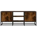 Meuble TV chêne fumé 100x35x41 cm bois d'ingénierie et métal