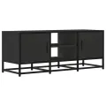 Meuble TV noir 100x35x41 cm bois d'ingénierie et métal