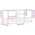 Meuble TV noir 100x35x41 cm bois d'ingénierie et métal