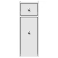 Armoire de salle de bain étroite avec roulettes blanc