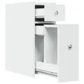 Armoire de salle de bain étroite avec roulettes blanc