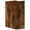 Armoire de salle de bain étroite avec roulettes chêne fumé
