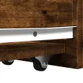 Armoire de salle de bain étroite avec roulettes chêne fumé