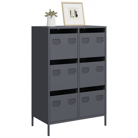 Buffet haut anthracite 68x39x101,5 cm acier