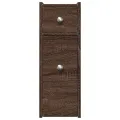 Armoire de salle de bain étroite avec roulettes chêne marron