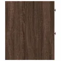 Armoire de salle de bain étroite avec roulettes chêne marron