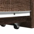 Armoire de salle de bain étroite avec roulettes chêne marron