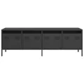 Meuble TV noir 135x39x43,5 cm acier laminé à froid