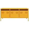 Meuble TV jaune moutarde 101,5x39x43,5 cm acier laminé à froid