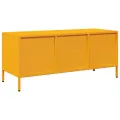 Meuble TV jaune moutarde 101,5x39x43,5 cm acier laminé à froid