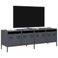 Meuble TV anthracite 135x39x43,5 cm acier laminé à froid